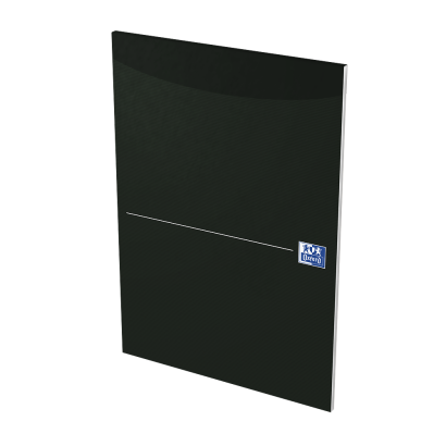 OXFORD Office Essentials Notepad - A4 - Soft Card Cover - Glued - 100 Pages - 5mm Squares - Black - 100050241_1300_1686189367