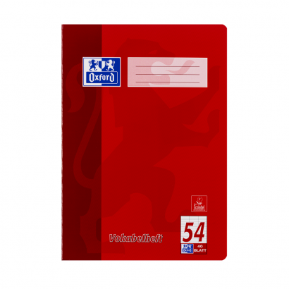 Oxford Vokabelheft - A4 - Lineatur 54 (3 Spalten) - 40 Blatt -  OPTIK PAPER® - geheftet - Rot und Grün - 100050337_1100_1621323866