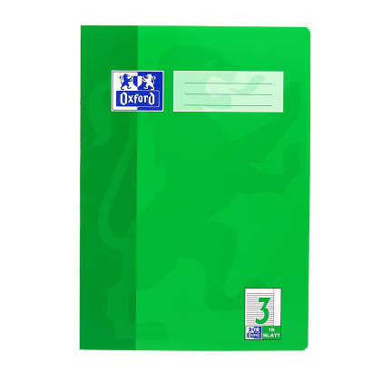 Oxford Schulheft - A4 - Lineatur 3 (mit Rand rechts) - 16 Blatt -  OPTIK PAPER® - geheftet - Grün - 100050364_1100_1686094688