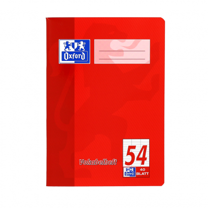 Oxford Vokabelheft - A5 - Lineatur 54 (3 Spalten) - 40 Blatt -  OPTIK PAPER® - geheftet - Rot und Grün - 100050390_1100_1574335613