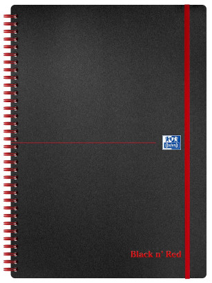 Oxford Black n' Red A4 Poly Cover Wirebound Notebook Ruled 140 Page Black Scribzee-enabled -  - 100080166_1100_1676965959