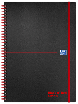 Oxford Black n' Red A4 Poly Cover Wirebound Notebook Ruled 140 Page Recycled Black Scribzee-enabled -  - 100080167_1100_1686089256