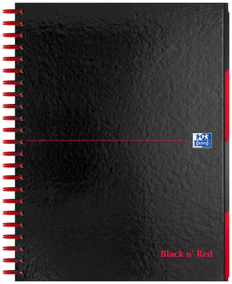Oxford Black n' Red A4+ Glossy Hardback Wirebound Project Book Ruled with Margin 200 Page Black -  - 100080730_1100_1686089589