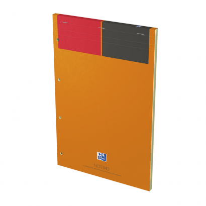 OXFORD International Notepad - A4+ - Card Cover - Stapled - Narrow Ruled - 160 Pages - SCRIBZEE Compatible - Orange - 100100101_1300_1647274150