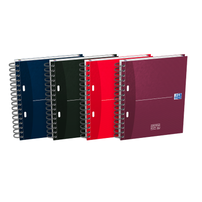 OXFORD Office Essentials Europeanbook 4 - A5+ - Tapa Extradura - Espiral doble - 5x5 - 100 Hojas - Compatible con SCRIBZEE - Colores surtidos - 100100314_1400_1709630119