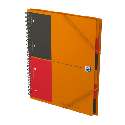 Oxford International Organiserbook - A4+ - 6 mm liniert - 80 Blatt - Doppelspirale - Polypropylene Cover - SCRIBZEE® kompatibel - Orange - 100100462_1300_1686171107