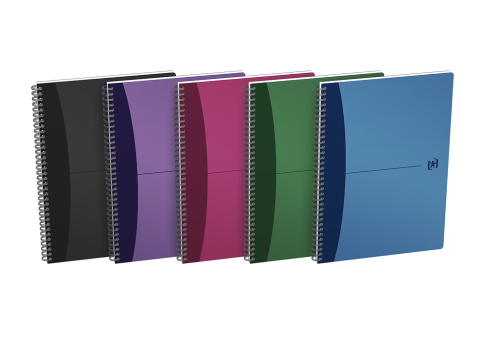 OXFORD Office Urban Mix Notebook - A4 - Polypropylene Cover - Twin-wire - 5mm Squares - 100 Pages - SCRIBZEE Compatible - Assorted Colours - 100100584_1400_1685154464