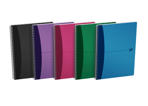 OXFORD Office Urban Mix Notebook - A4 –polypropenomslag – dubbelspiral – 5 mm-rutor - 100 sidor – SCRIBZEE®-kompatibel – blandade färger - 100100584_1400_1686193746