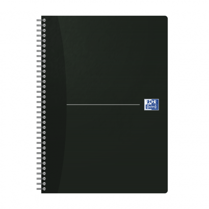 Oxford International Notebook - A4 – omslag med myk rygg – dobbel wire – 5 mm rutenett – 180 sider – SCRIBZEE®-kompatibel – sort - 100100759_1100_1643295866