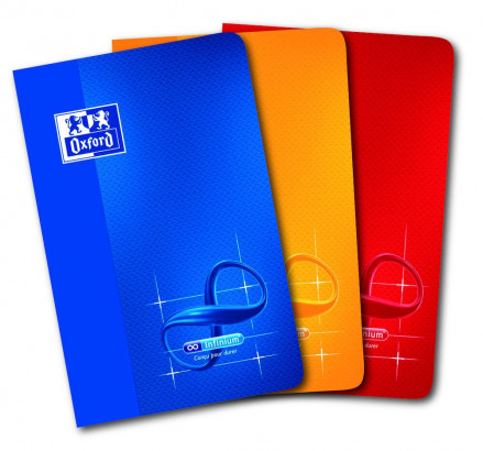 OXFORD INFINIUM SMALL NOTEBOOK -  9x14cm - Soft cover - Stapled - 5x5mm Squares - 48 pages - Assorted colours - 100100866_1201_1609782550