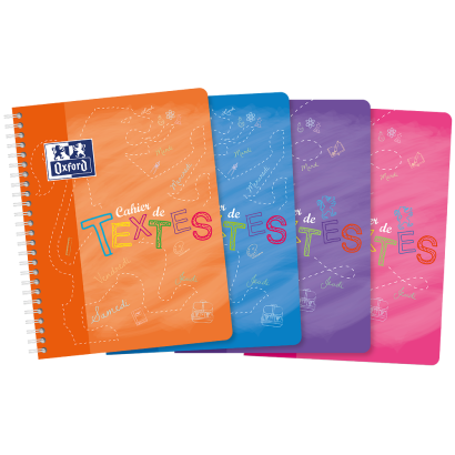 OXFORD HOMEWORK NOTEBOOK - 17x22cm - Polypro cover - Twin-wire - Seyès Squares - 148 pages - Assorted colours - 100100916_1200_1709027287