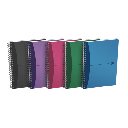 OXFORD Office Urban Mix Notebook - A5 – Omslag af polypropylen – Dobbeltspiral – Linjeret – 180 sider – SCRIBZEE®-kompatibel – Assorterede farver - 100101300_1400_1709630288
