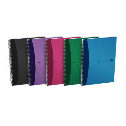 OXFORD Office Urban Mix Notebook - A4 –polypropenomslag – dubbelspiral – 5 mm-rutor - 180 sidor – SCRIBZEE®-kompatibel – blandade färger - 100101421_1400_1709630306