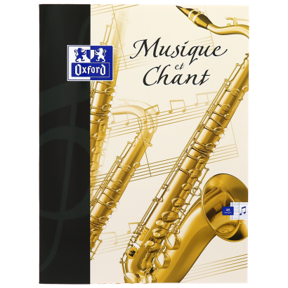 OXFORD MUSIC NOTEBOOK -  24x32cm - Soft card cover - Stapled - Seyès Squares + Music ruling - 48 pages  - 100101475_1100_1686095875