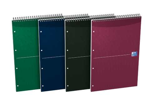 OXFORD Office Essentials Notepad - A4+ - Soft Card Cover - Twin-wire - 5mm Squares - 160 Pages - SCRIBZEE® Compatible - Assorted Colours - 100101664_1400_1686193773