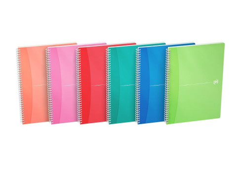 OXFORD Office My Colours Notebook - A4 -polypropenomslag – dubbel spiral - 5 mm rutor - 180 sidor – SCRIBZEE®-kompatibel – blandade färger - 100101864_1400_1677217340