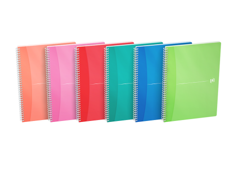 OXFORD Office My Colours Notebook - A4 - Polypropylene Cover - Twin-wire - 5mm Squares - 180 Pages - SCRIBZEE Compatible - Assorted Colours - 100101864_1400_1685151686