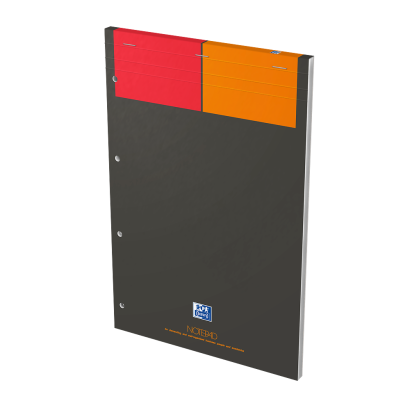 OXFORD International Notepad - A4+ - Soepele kartonnen kaft - Geniet - Geruit 5mm - 80 vel - SCRIBZEE® Compatible - Grijs - 100101876_1300_1686171006
