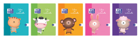 OXFORD PRESCHOOL NOTEBOOK - 17x22cm - Soft cover - Stapled - 3/10mm Double-spaced ruling - 32 pages - Assorted colours - 100101937_1200_1572335526