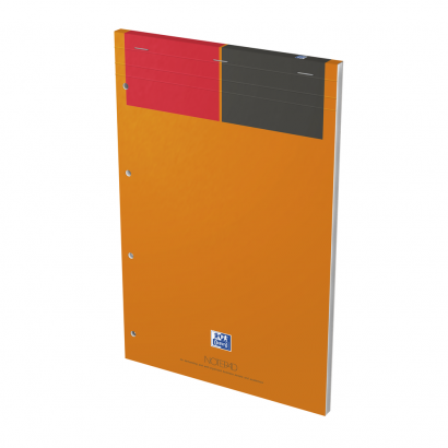 OXFORD International Notepad - A4+ - Card Cover - Stapled - Narrow Ruled - 160 Pages - SCRIBZEE Compatible - Orange - 100102359_1300_1647267514