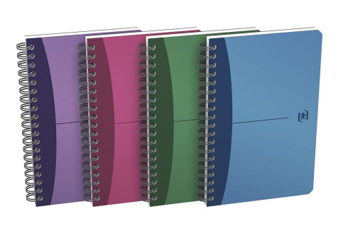 OXFORD Office Urban Mix Notebook - 11x17 cm – Omslag af polypropylen – Dobbeltspiral – Kvadreret 5x5 mm – 180 sider – Assorterede farver - 100102423_1400_1677242102