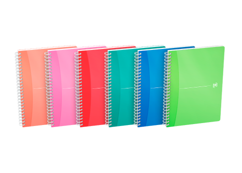 OXFORD Office My Colours Notebook - A5 - polypropenomslag - dubbelspiral - 5mm rutor - 180 sidor - SCRIBZEE®-kompatibel - blandade färger - 100102483_1400_1686163526