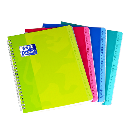 OXFORD CLASSIC INDEX BOOK - 17x22cm - Soft card cover - Twin-wire - 5x5mm Squares - 100 pages - Assorted colours - 100102669_1200_1710518116
