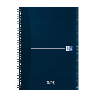 OXFORD Office Essentials A-Z Address Book - A4 - Hardback Cover - Twin-wire - Specific Ruling - 144 Pages - Assorted Colours - 100102783_1400_1677244142 - OXFORD Office Essentials A-Z Address Book - A4 - Hardback Cover - Twin-wire - Specific Ruling - 144 Pages - Assorted Colours - 100102783_1101_1676925026