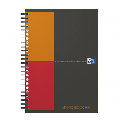 OXFORD International Addressbook - A5 - Polypropylene Cover - Twin-wire - Specific Ruling - 144 Pages - Grey - 100103165_1300_1644510920 - OXFORD International Addressbook - A5 - Polypropylene Cover - Twin-wire - Specific Ruling - 144 Pages - Grey - 100103165_1100_1644510318
