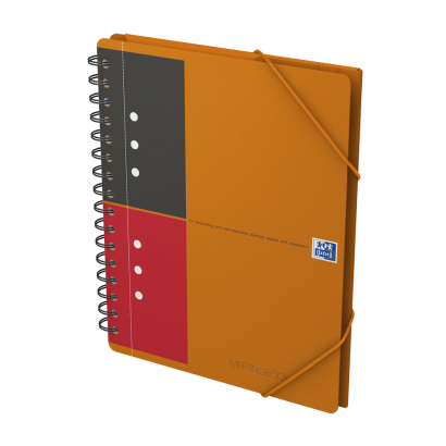 Oxford International Meetingbook - A5+ - 6 mm liniert - 80 Blatt - Doppelspirale - Polypropylen Cover - SCRIBZEE® kompatibel - Orange - 100103453_1300_1649076669