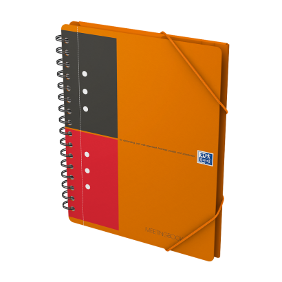 Oxford International Meetingbook - A5+ - 6 mm liniert - 80 Blatt - Doppelspirale - Polypropylen Cover - SCRIBZEE® kompatibel - Orange - 100103453_1300_1686174731