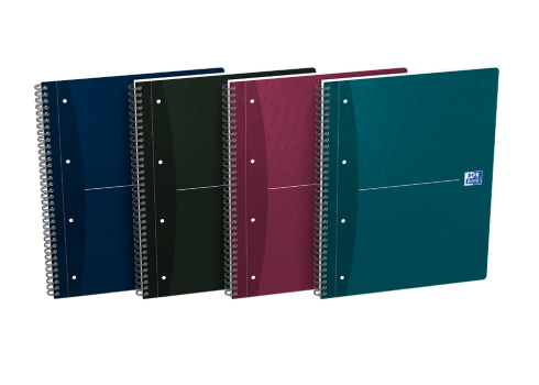 OXFORD Office Essentials Notebook - A4+ - Soft Card Cover - Twin-wire - Ruled - 180 Pages - SCRIBZEE® Compatible - Assorted Colours - 100103461_1400_1686164404