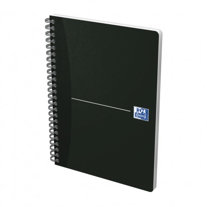 OXFORD Office Essentials Notebook - A5 –omslag i mjuk kartong – dubbelspiral - linjerad – 180 sidor – SCRIBZEE®-kompatibel – svart - 100103627_1300_1643299353