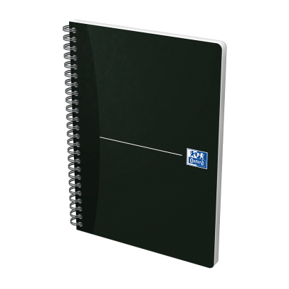OXFORD Office Essentials Notebook - A5 –omslag i mjuk kartong – dubbelspiral - linjerad – 180 sidor – SCRIBZEE®-kompatibel – svart - 100103627_1300_1686167695