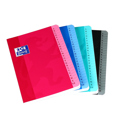 OXFORD CLASSIC INDEX BOOK - A5 - Soft card cover - Casebound - 5x5mm Squares - 192 pages - Assorted colours - 100104024_1200_1686098494