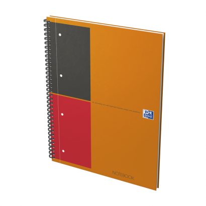 OXFORD International Notebook - A4+ – Hårdt omslag – Dobbeltspiral – Tæt linjeret – 160 sider – SCRIBZEE®-kompatibel – Orange - 100104036_1300_1643115245