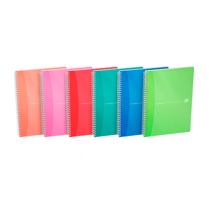 OXFORD Office My Colours Notebook - A4 – polypropenomslag – dobbel wire – linjert – 180 sider – SCRIBZEE®-kompatibel – assorterte farger - 100104241_1400_1709630185