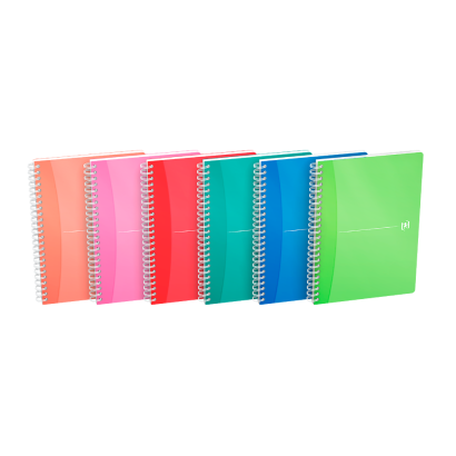 OXFORD Office My Colours Notebook - A5 - Polypropylene Cover - Twin-wire - Ruled - 180 Pages - SCRIBZEE Compatible - Assorted Colours - 100104780_1400_1709630137