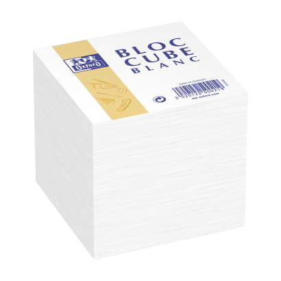 Oxford Bloc Cube Penses-Bêtes - 9x9 cm - Sous film - Repositionnables - Uni -  680 Feuilles - Blanches - 100104985_1300_1686194899