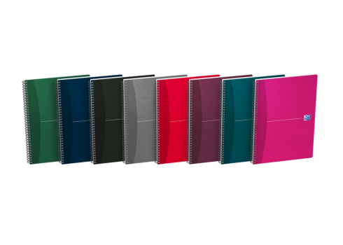 OXFORD Office Essentials Notebook - A4 –omslag i mjuk kartong – dubbelspiral - 5 mm rutor – 180 sidor – SCRIBZEE®-kompatibel – blandade färger - 100105406_1400_1636059347