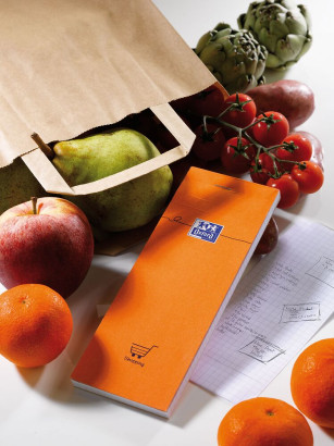 OXFORD Orange Shopping List Notepad - 7,4x21cm - Stapled - Coated Card Cover - 5mm Squares - 160 Pages - Orange - 100106276_1300_1686152194 - OXFORD Orange Shopping List Notepad - 7,4x21cm - Stapled - Coated Card Cover - 5mm Squares - 160 Pages - Orange - 100106276_2600_1677205113