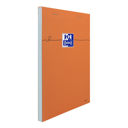 OXFORD Orange Notepad - A5 - Stapled - Coated Card Cover - 5mm Squares - 160 Pages - Orange - 100106280_1300_1685150709