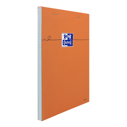 OXFORD Orange Notepad - A5 - Stapled - Coated Card Cover - 5mm Squares - 160 Pages - Orange - 100106280_1300_1686152214