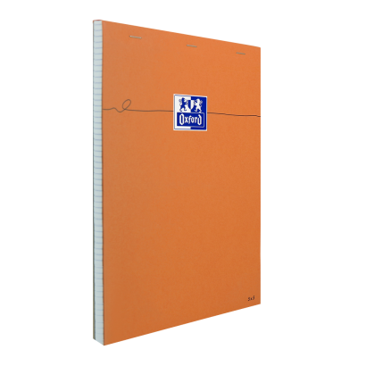 OXFORD Orange Notepad - A4 - Stapled - Coated Card Cover - 5mm Squares - 160 Pages - Orange - 100106281_1300_1686152218