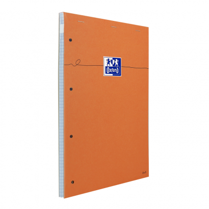 OXFORD Orange Notepad - A4+ - Stapled - Coated Card Cover - 5mm Squares - 160 Pages - SCRIBZEE Compatible - Orange - 100106283_1300_1631695586