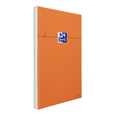 OXFORD Orange Notepad - A4+ - Stapled - Coated Card Cover - Plain - 160 Pages - Orange - 100106292_1300_1686152241