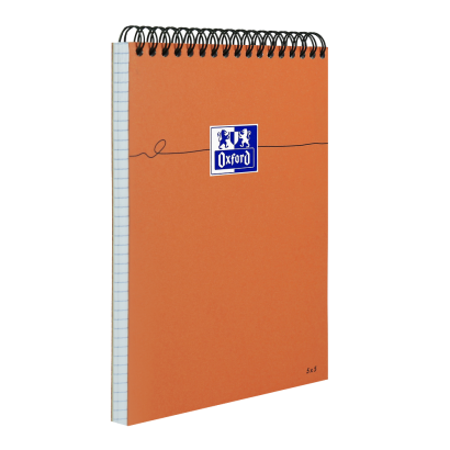 OXFORD Orange Notepad - A5 - Twin-wire - Coated Card Cover - 5mm Squares - 160 Pages - Orange - 100106296_1300_1686152252