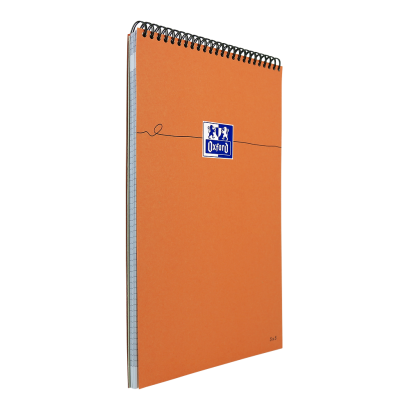 OXFORD Orange Notepad - A4+ - Twin-wire - Coated Card Cover - 5mm Squares - 160 Pages - SCRIBZEE Compatible - Orange - 100106297_1300_1686152248