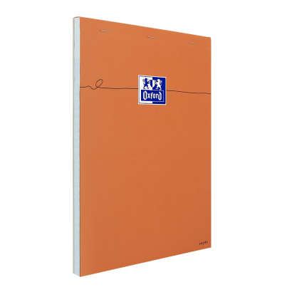 OXFORD Orange Notepad - A4 - Stapled - Coated Card Cover - Seyès - 160 Pages - Orange - 100106303_1300_1686152263