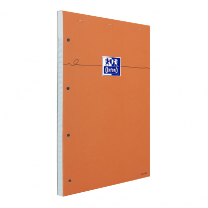 OXFORD Orange Notepad - A4+ Stapled - Coated Card  Cover - Seyès - 160 Pages - SCRIBZEE Compatible - Orange - 100106979_1300_1631695677